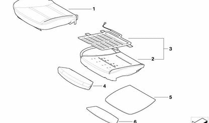 Seat de conforto à direita da almofada 52109142355 para BMW E60, E61. BMW original sobressalente. Ideal para restaurar o conforto do banco da frente do motorista.