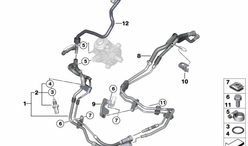 Tubería de retorno de combustible OEM 13538575470 para MINI Countryman R60, Paceman R61. Original MINI.