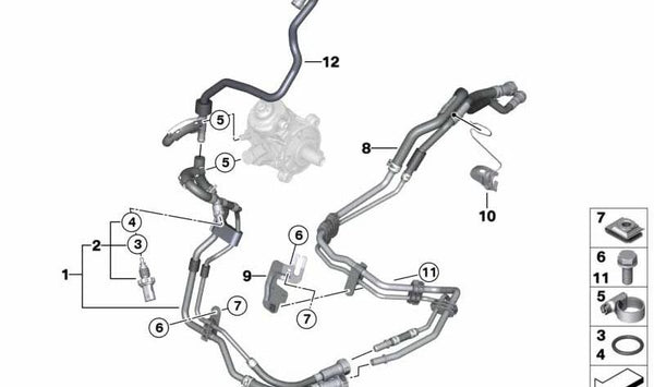 Tubería de retorno de combustible OEM 13538575470 para MINI Countryman R60, Paceman R61. Original MINI.