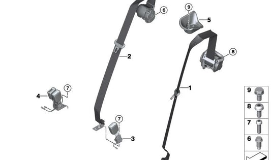 Rear left lower belt for BMW G09 XM (OEM 72119875089). Original BMW