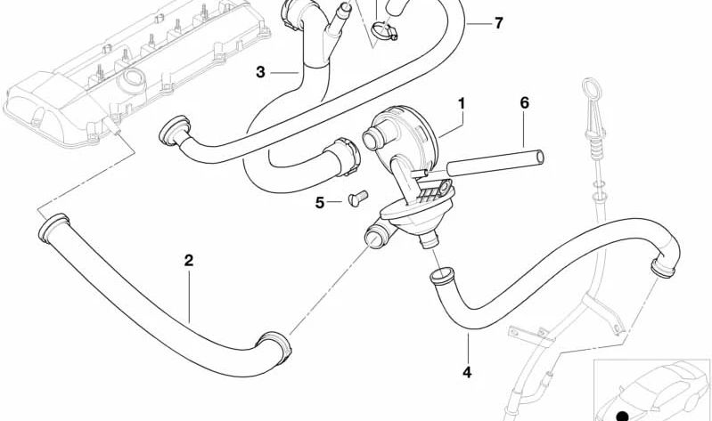 Tubo de retorno de aceite OEM 11617504536 para BMW E36, E46, E39, E60, E61, E38, E65, E66, E83, E53, Z3, E85. Original BMW.