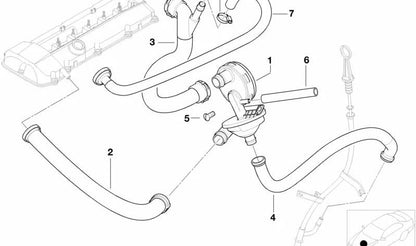 Tubo de retorno de aceite OEM 11617504536 para BMW E36, E46, E39, E60, E61, E38, E65, E66, E83, E53, Z3, E85. Original BMW.