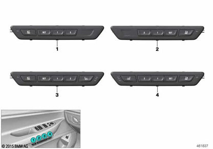 Unidad de operación funciones asiento derecho OEM 61316826725 para BMW Serie 7 G11, G12. Original BMW.
