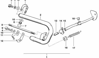 Protector de cilindro izquierdo (Defensa lateral) OEM 46711451426 para BMW Motorrad R1200GS, R1250GS, R1200R, R1250R. Original BMW.