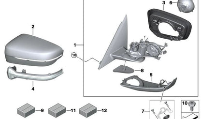 Intermitente espejo exterior izquierdo para BMW Serie 5 F90, G30, G31, G38, Serie 6 G32, Serie 7 G11, G12, Serie 8 F91, F92, G14, G15, G16 (OEM 51167414649). Original BMW