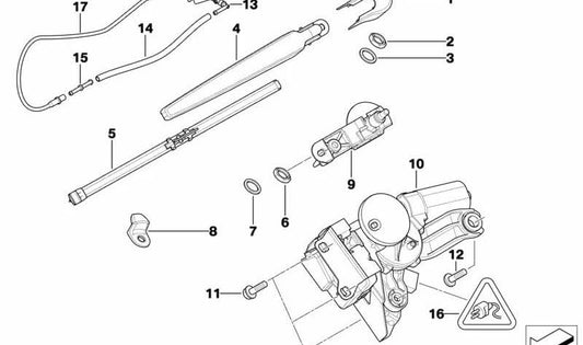 Boquilla del limpiaparabrisas trasero OEM 61687128401 para BMW E91 y E91N. Recambio original BMW.