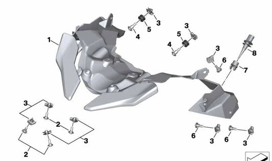 Carenado delantero inferior OEM 46638392779 para BMW Motorrad S 1000 XR (K69) 2018-2023. Original BMW Motorrad.