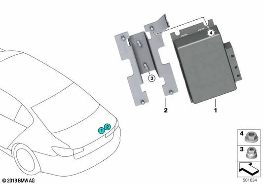 Control unit with regulated rear axle lock for BMW F87, F80, F82, F83, F10, F06, F12, F13, F87N, F80N, F82N, F83N, F06N, F12N, F13N (OEM 33609882850). Original BMW.