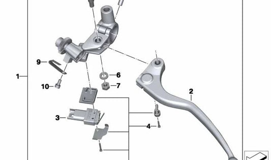 Palanca de embrague OEM 32728559467 para motos BMW S 1000 R (K47). Original BMW Motorrad.