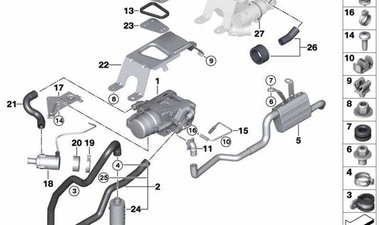 Stationärer Heizung Benzin für BMW X5 F15, F85 und X6 F16, F86 (OEM 64129343173). Original BMW