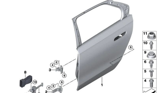 Freno per porte posteriori per la BMW 7 G70 serie (OEM 51229450854). BMW originale