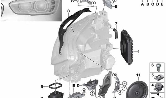 Right intermittent repair kit 63117428428 for BMW F20N and F21N. Original BMW piece.