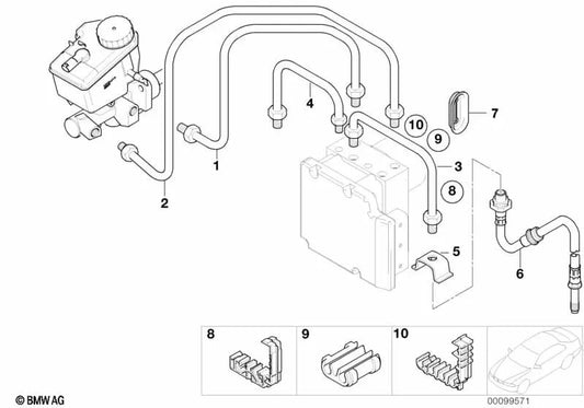 BMW tubo 3 E46 (OEM 34326761164). BMW original