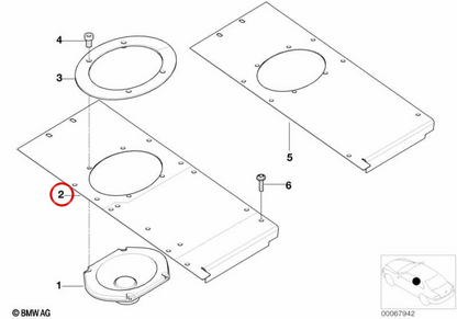 Left fixing plate OEM 65108235277 for BMW E52. Original BMW.