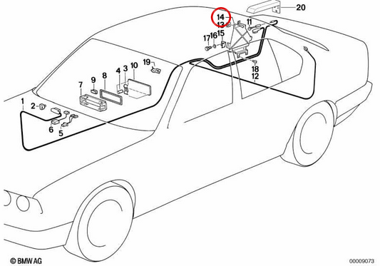 Supporto per altoparlanti OEM 65121391246 per BMW E34. BMW originale.