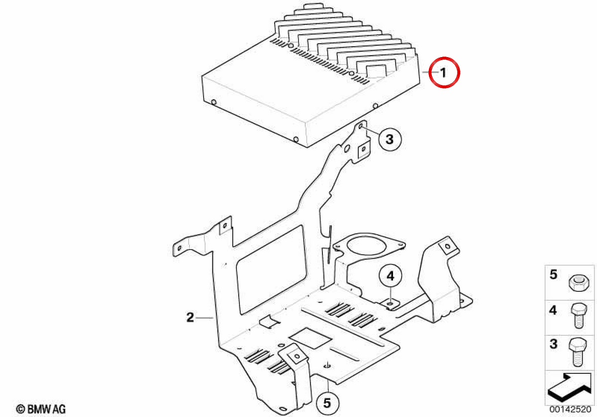 Hifi -Verstärker OEM 65122622678 für BMW E90, E91, E92, E93. Original BMW.