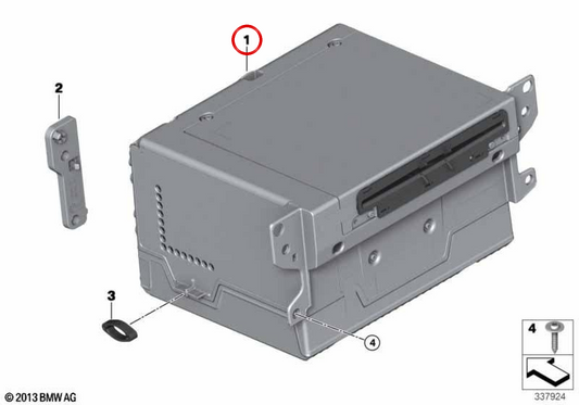 Unidade principal RP High 2 OEM 65125A5EE51 para BMW F20, F21, F22, F23, F87, F30, F31, F34, F35, F80, F36, F82, F83, F06, F12, F13, F25, F26, F15, F85, F16, F86. BMW genuíno.