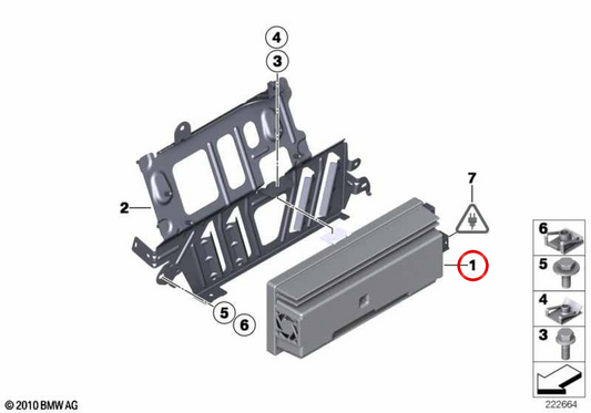 Amplificateur Top Hi-Fi OEM 65126813112 pour BMW F01, F02, F04, F25. BMW d'origine.