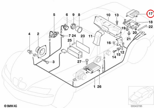 Amplificador de sistema Hifi Harman Kardon para vários modelos/séries BMW (OEM 65126902840). BMW genuíno