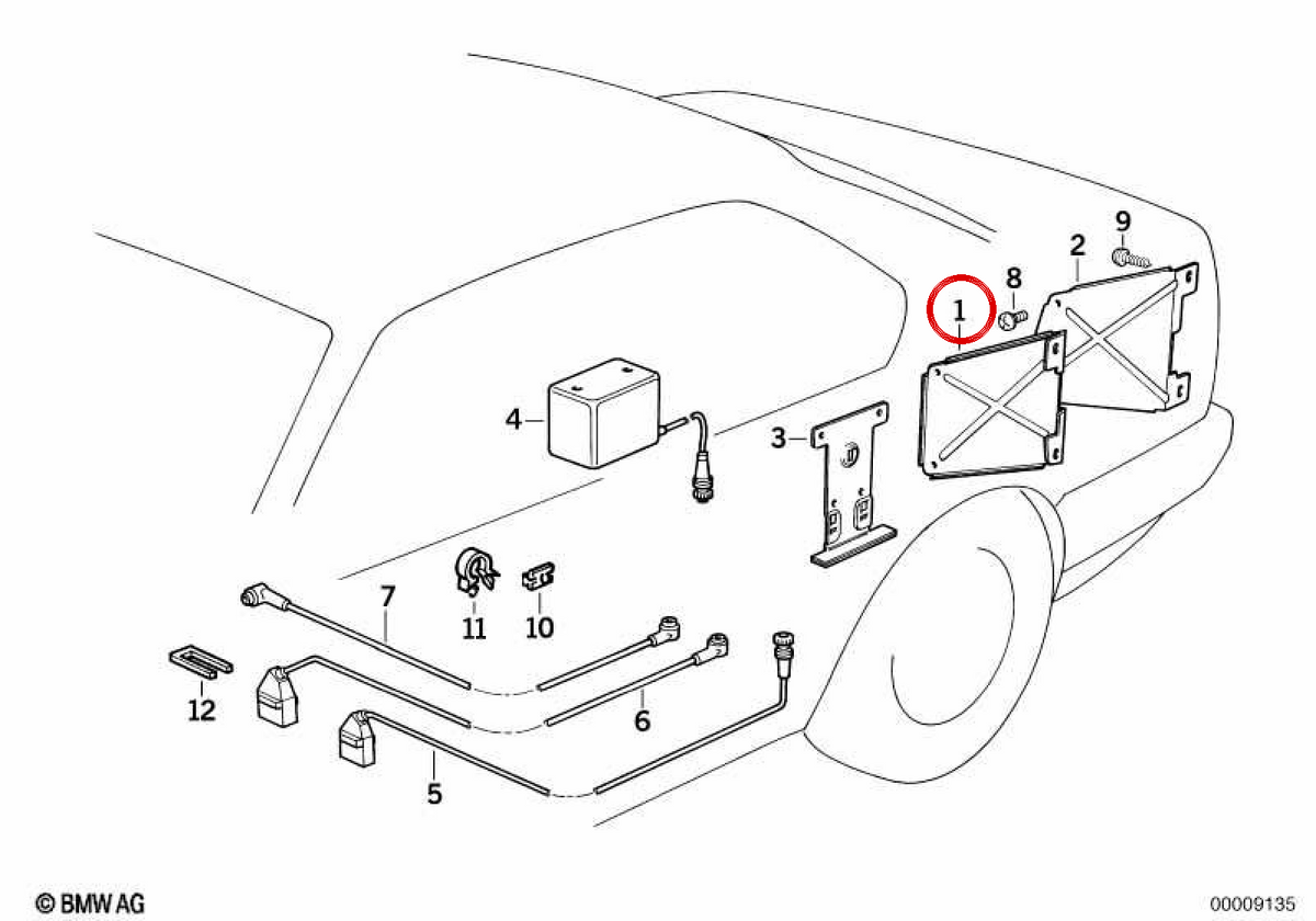 Front CD Changer OEM 65128355804 für BMW E34. Original BMW.