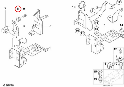 ** OEM spear support 65128363548 for BMW E39, E85, E86. Original BMW. **