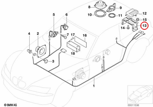 Supporto amplificatore HIFI/CD per BMW E36, Z3. BMW originale.