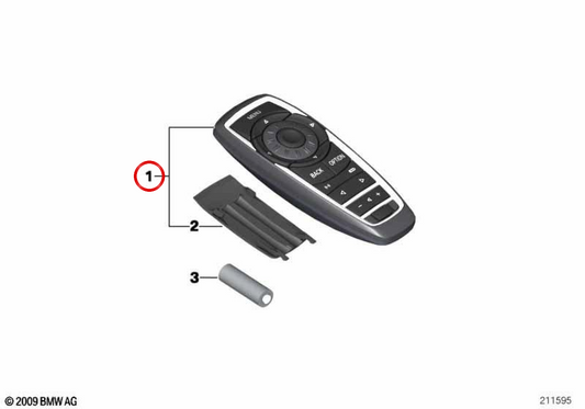 Mando a distancia para sistema de entretenimiento trasero OEM 65129231374 para BMW F07, F10, F11, F01, F02, F04. Original BMW.