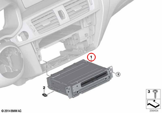 Unidad principal (Head Unit) con navegación básica OEM 65129874345 para BMW F25, F26. Original BMW.