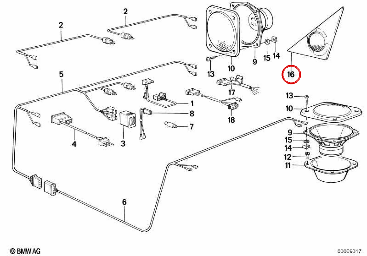 OEM links Schafe 65131385947 für BMW E30. Original BMW.