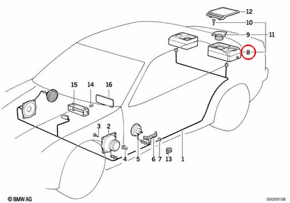 Supporto a destra OEM 65131393468 per BMW E36. BMW originale.