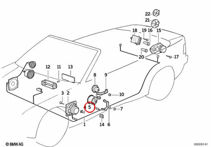 OEM Chrome Media Speaker 65132268908 per BMW E36. BMW originale.