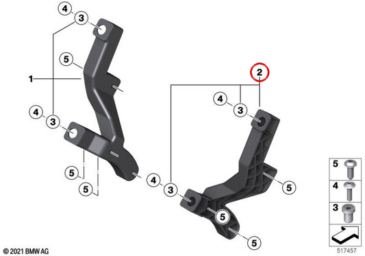 Soporte altavoz derecho OEM 65137728052 para motos BMW K 1600 GT, K 1600 GTL, K 1600 Bagger... y más. Original BMW Motorrad.
