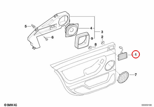 Hifi OEM Left Media Mouton 65138352715 pour BMW E38. BMW d'origine.