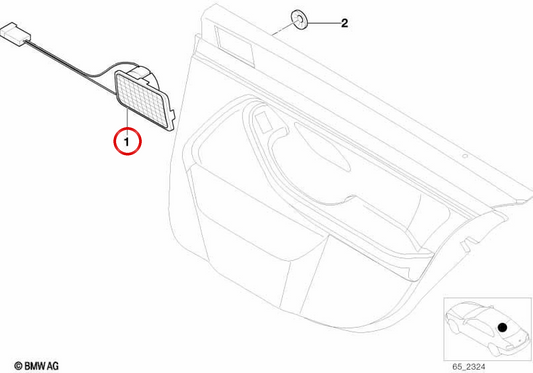 Altoparlante medio/sinistro OEM 65138362545 per BMW E39. BMW originale.
