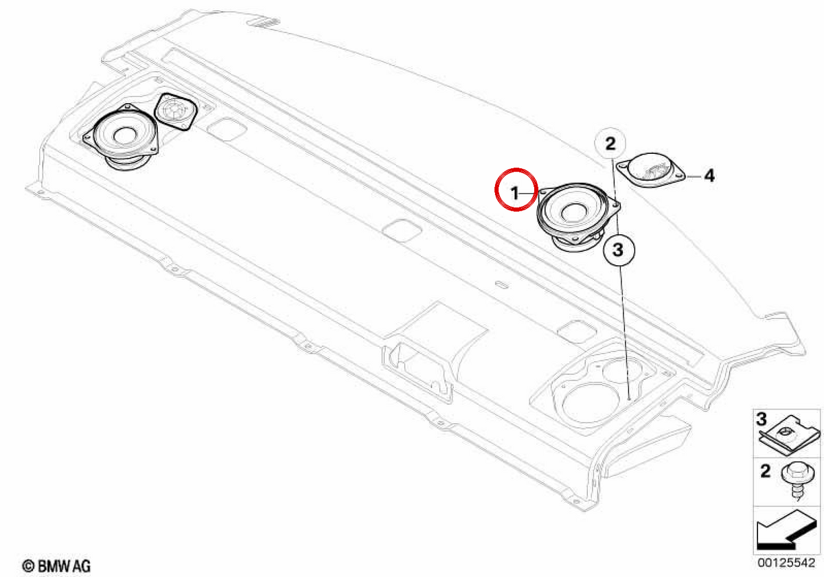 Haut-parleur stéréo/HiFi OEM 65139141494 pour BMW E81, E87, E90, E60, E61, X1, X3, X5, X6... et plus encore. Véritable BMW.