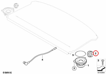 Altavoz agudo Harman Kardon OEM 65139217912 para BMW (E82, E90, E91, E92, E93). Original BMW.