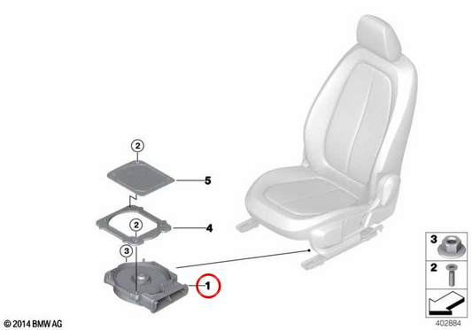 Altavoz central derecho para BMW Serie 1 F40, F52 Serie 2 F44, F45, F46 X1 F48, F49 X2 F39 (OEM 65139278066). Original BMW