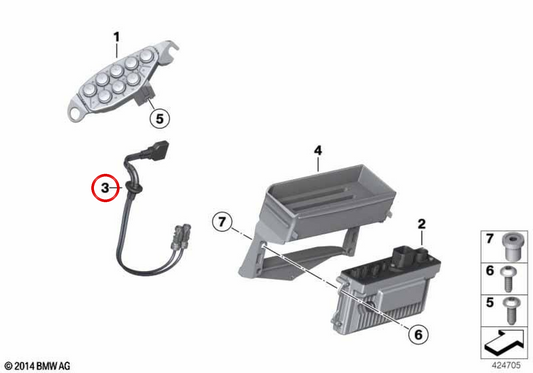 Cavo USB/AUX OEM 65147709549 per moto BMW R1200RT, R900RT (K26). BMW Motorrad originale.