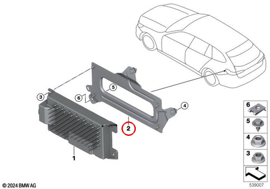 Booster Support OEM 65155A49E90 for BMW 5 Series G61, G99 M5 Touring. Genuine BMW.