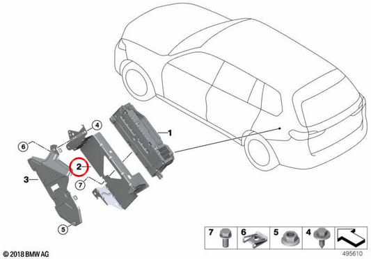 OEM -Amport für Verstärker 65158794738 für BMW F90, G30, G31. Original BMW Stück.