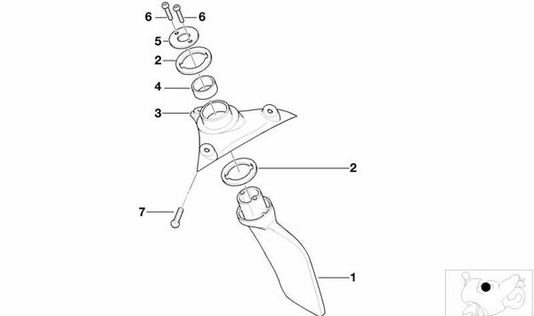 Paramento izquierdo OEM 46637685125 para BMW Motorrad K 1200 LT, K 1200 RS. Original BMW Motorrad.