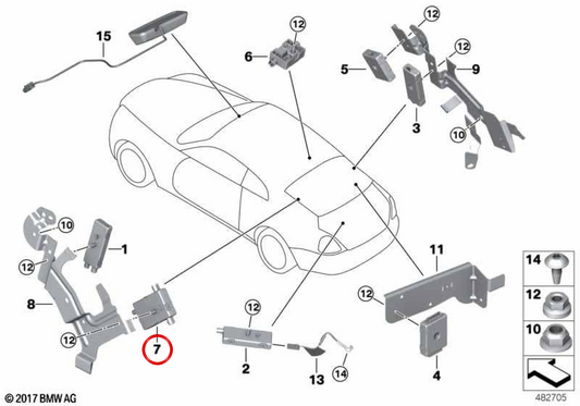 Sperrkreis (Anillo de bloqueo) OEM 65206832256 para BMW F40, F44, G42, G87, G20, G21, G28, G80, G81, G22, G26, G82, F92, F93, G15, G16, G02, F98, G05, F95, G06, F96, G07. Original BMW.