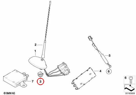 OEM fixing nut 65206925347 for BMW E89, R50, R53, R52. Original BMW.