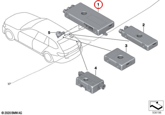 Amplificateur d'antenne OEM 65208735959 pour BMW G30, G31. BMW d'origine.