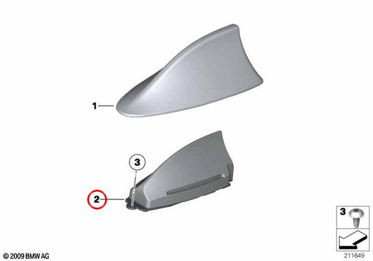 Antenna del soffitto OEM 65209141462 per BMW F10, F01, F02, F04. BMW originale.