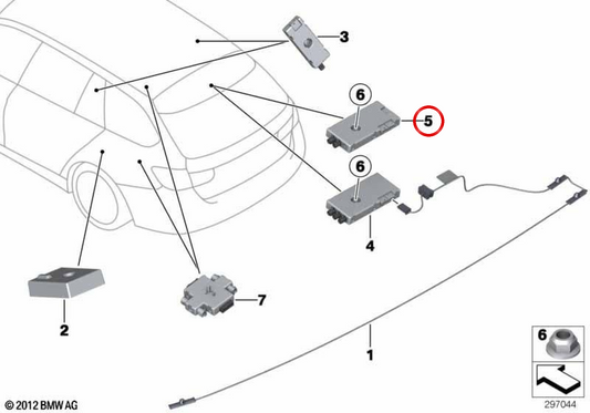 Antennenverstärker OEM 65209231510 für BMW F30, F31, F34. Original BMW.