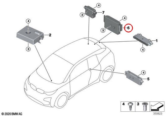 Filtre de suppresseur d'interférence OEM 65209333438 pour BMW I01. BMW d'origine.