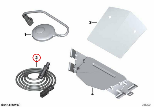 Câble d'antenne satellite SDARS OEM 65218521433 pour BMW Motorrad R1200RT (K26). BMW Motorrad d'origine.