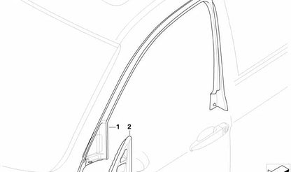 Cubierta del marco de la ventana puerta delantera izquierda para BMW E90, E91 (OEM 51337171201). Original BMW
