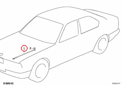 Cabo de aterramento do capô dianteiro OEM 65311730952 para BMW E36, E38, E63, E64, E65, E66. Peça original BMW.
